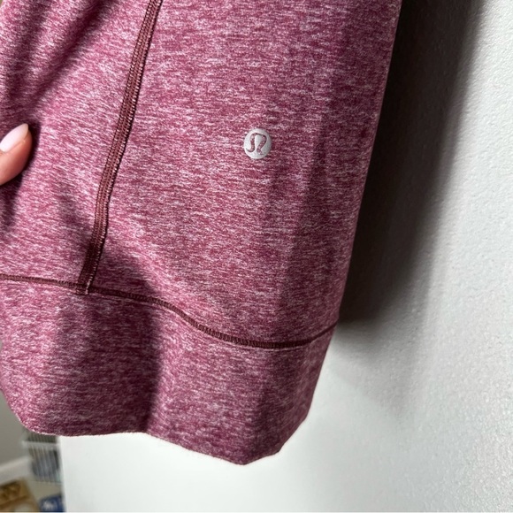 Lululemon Make A Move Long Sleeve Top Heathered Red Grape Size 6 Women Cowl Neck - Picture 6 of 11